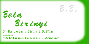 bela birinyi business card